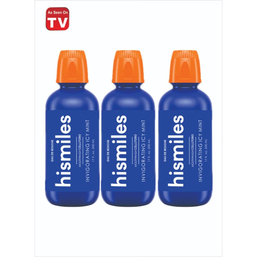 HiSmile V34 Purple Mouthwash – Colour Corrector & Teeth Whitening Booster with Icy Mint Freshness -  Pack of 3