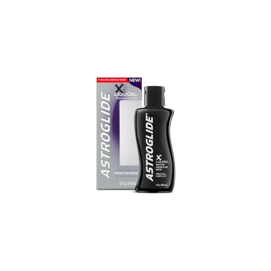 Astroglide X Premium Silicone Lubricant – Long-Lasting Liquid & Gel Blend, Waterproof, 5 fl oz (148 mL)
