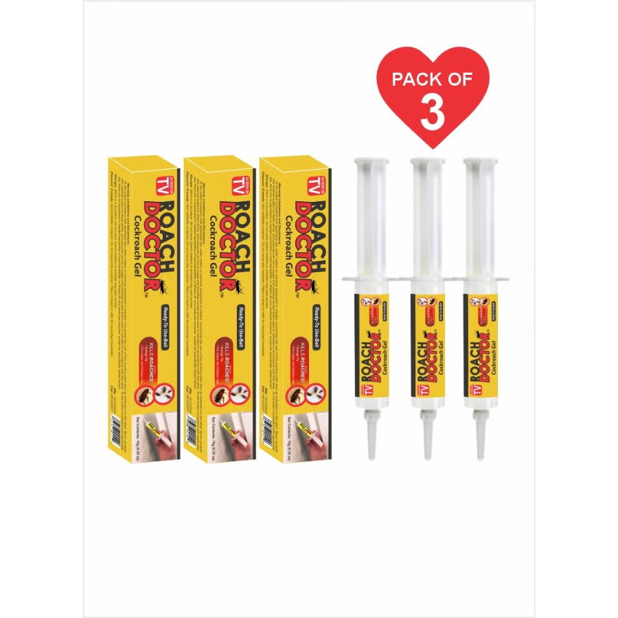 Roach Doctor Gel – Ready-to-Use Cockroach Bait for Fast Indoor & Outdoor Roach Control - Pack of 3