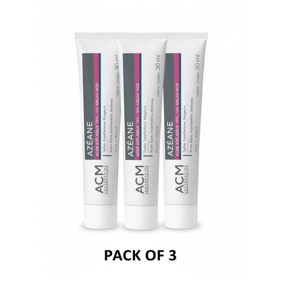 Azeane Azelaic Acid 15% Cream 30ml ( Pack Of 3 )– Anti-Spot, Anti-Redness & Imperfection Treatment for Clear, Even Skin Tone